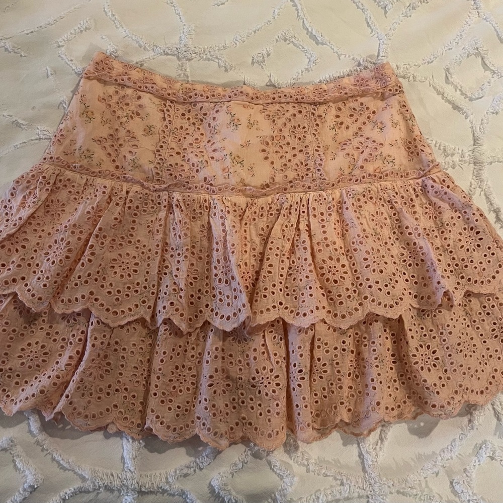 LoveShack Fancy Mini Pink Skirt, Size M. Runs more like a small.